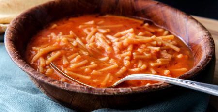 Traditional Mexican noodle soup sopa de fideos