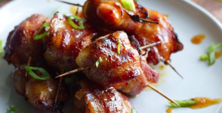 Orange Glazed Chicken Bacon Bites