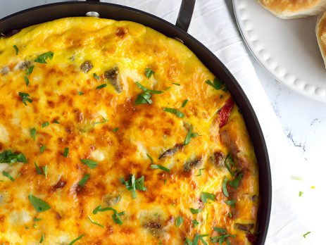 Italian Frittata for breakfast made with Fiesta Brand Gourmet Italian Choice seasoning.