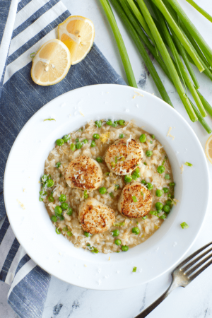Seared Scallops with Cajun Risotto