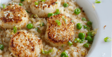 Seared Scallops with Cajun Risotto