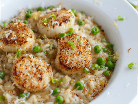 Seared Scallops with Cajun Risotto