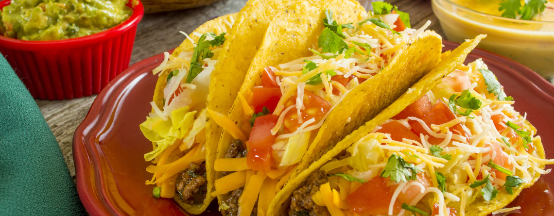 Crispy Beef Tacos plated