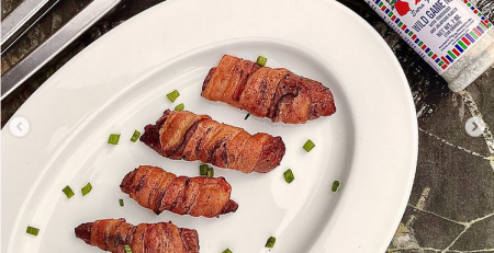 Bacon-Wrapped Wild Game plated