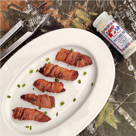 Bacon-Wrapped Wild Game plated