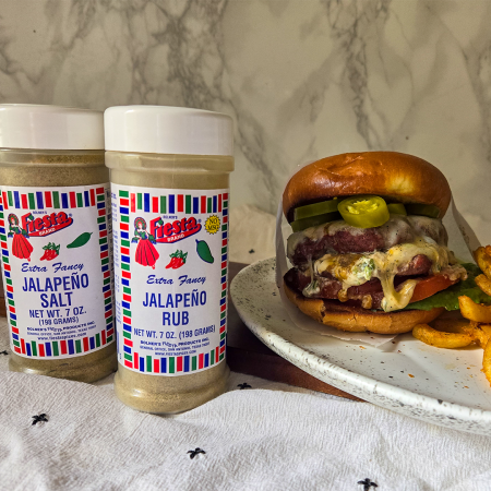 Jalapeno Popper Burgers recipe using Fiesta Brand Jalapeno Rub and Jalapeno Salt