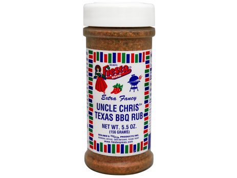 Jar of Uncle Chris' Texas BBQ Rub for grilling and smoking your favorite cuts of meat.