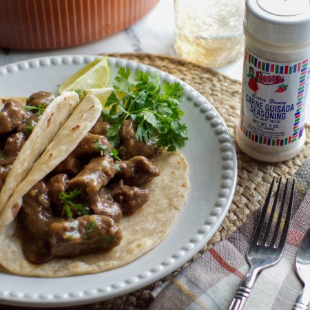 Bolner’s Fiesta Brand Carne Guisada Seasoning for slow-cooked beef or pork tacos.