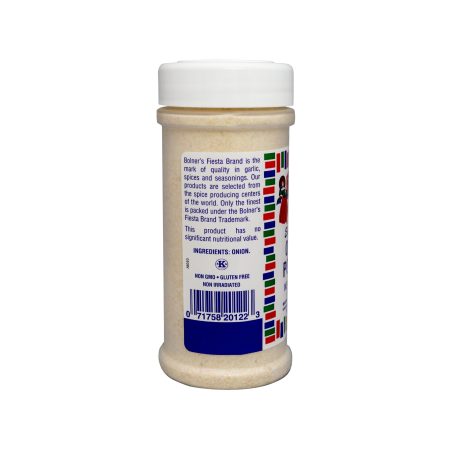 Medium size jar of Onion Powder four- and one-half ounces side of jar