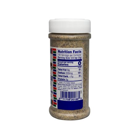 medium size jar of Seasoned Meat Tenderizer 7 ounces side of jar