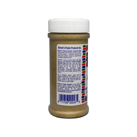 medium size jar of Jalapeno Rub 7 ounces side of jar showing recipe