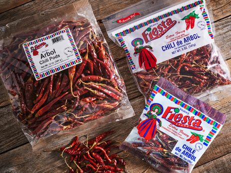 Chili de Arbol collection three different sizes in cellophane bags